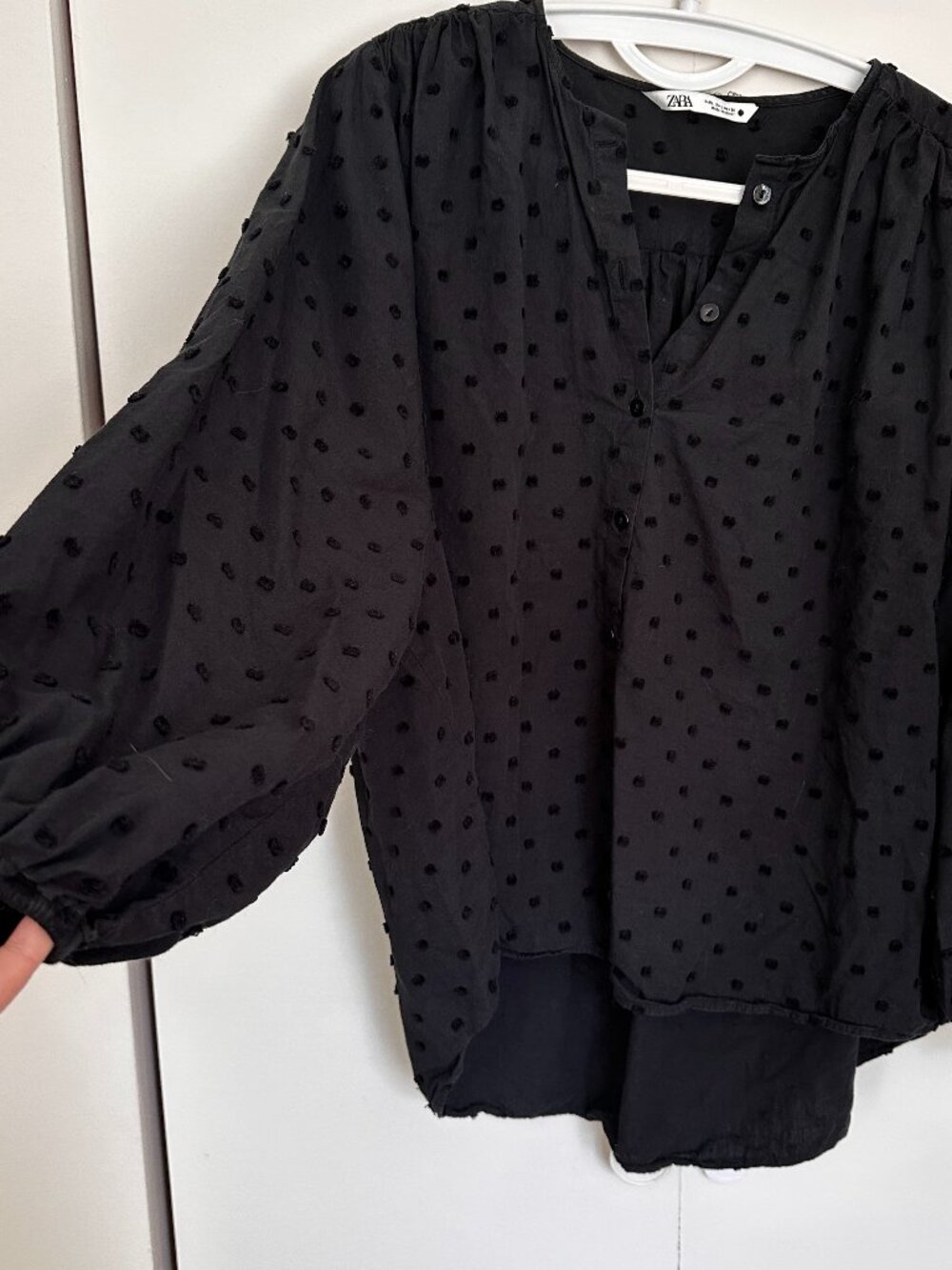 Zara black cotton blouse size L